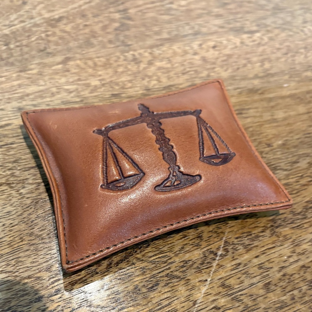 Raika Leather Scales of Justice Paperweight